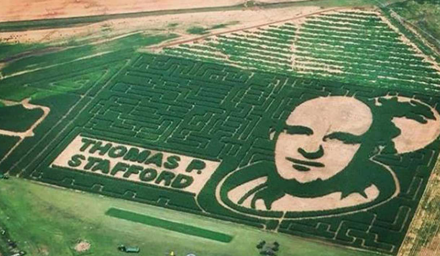 Oklahoma Astronaut Corn Maze Photographed From Space