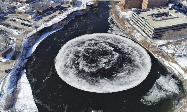 Ice Disk Formed In A Maine River, And It’s Really Amazing!