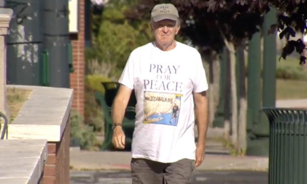 Man Walking For Peace From Yankee Stadium To Fenway Park