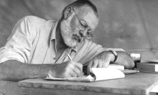 Hemingway Typewriter And Gandhi Postcard For Sale