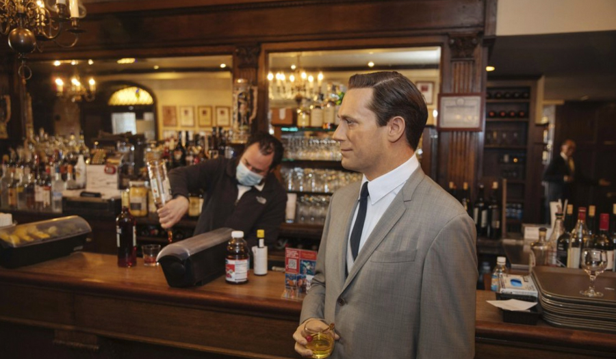 NYC Steakhouse Stunt: A Wax Don Draper Hanging At The Bar