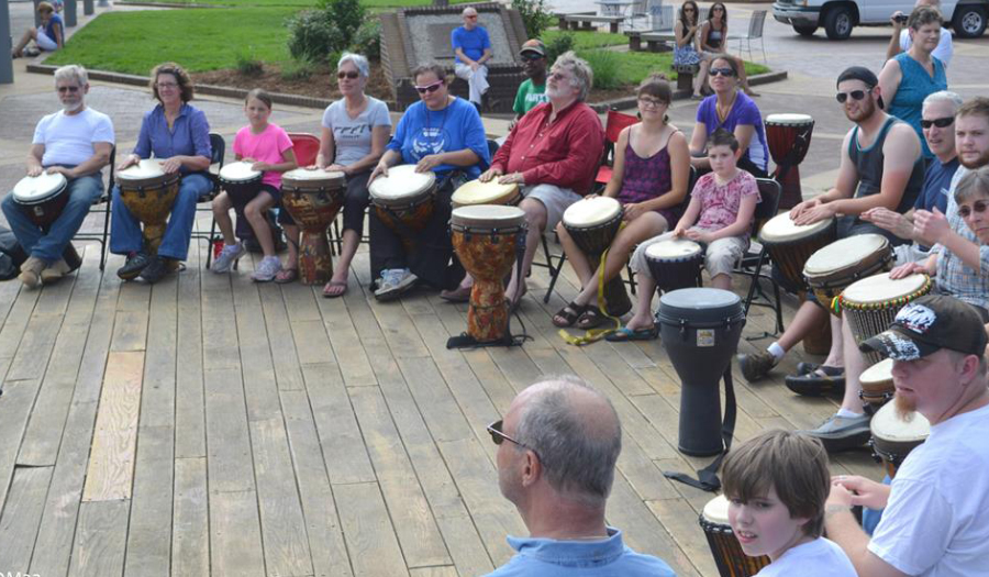 Hickory Music Factory’s Drum Circle, Under The Sails, July 29