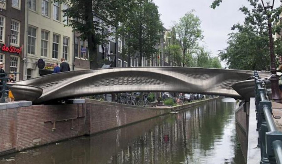 Dutch Queen And Robot Open 3D-Printed Bridge In Amsterdam