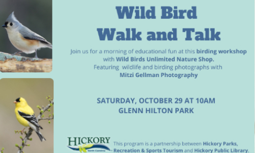 Wild Bird Walk & Talk Program At  Glenn C. Hilton Park, Oct. 29