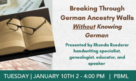 Breaking Through German  Ancestry Walls, Without Knowing German, At Beaver Library, 1/10