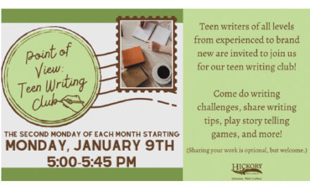 Point Of View: Teen Writing Club Starts Monday, January 9